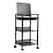 Mind Reader Cart with Covered Compartment, Office Organizer, Storage, 3-Tier, Office, Metal, Black